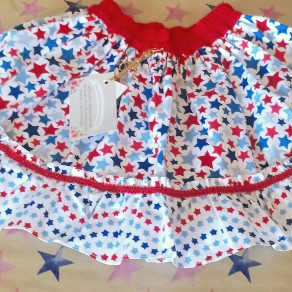 NWT Handmade Patriotic Girls' Skirt Size 1/2T